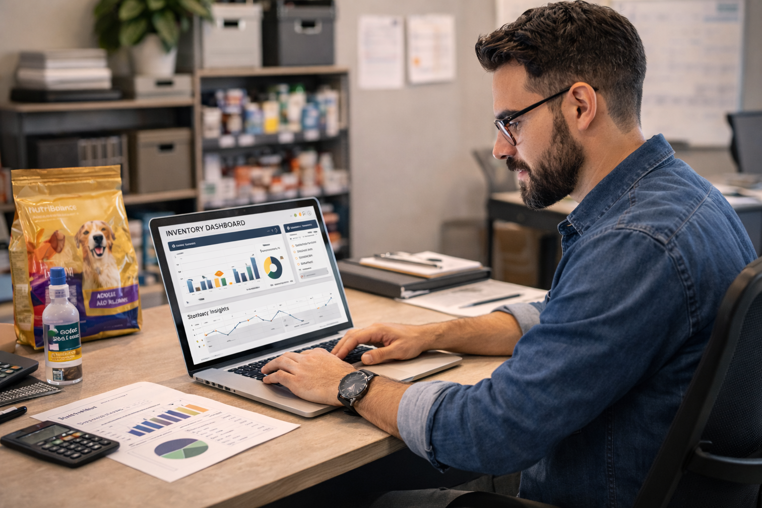 pet business owner making reports